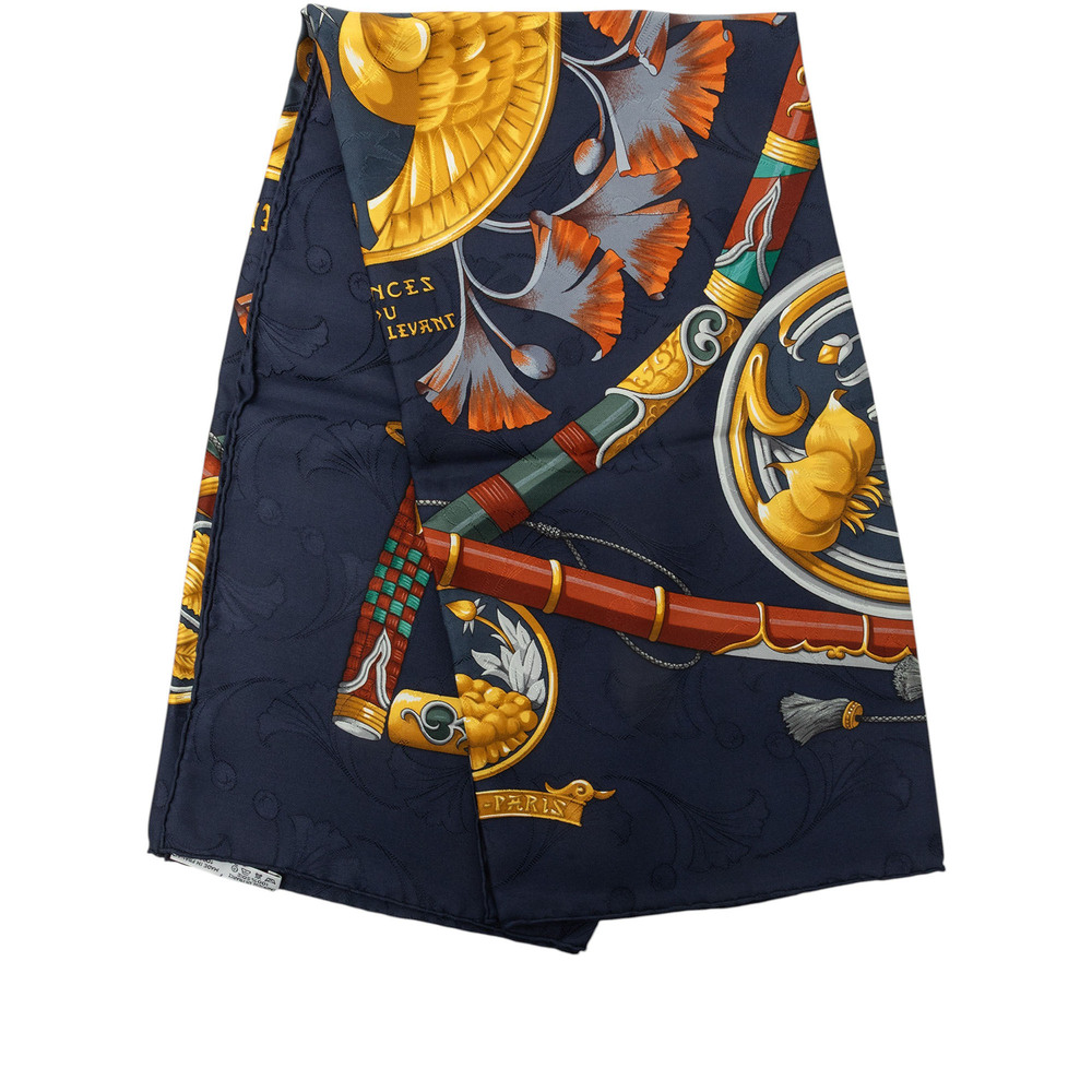 Pre-Loved Hermes Daimyo Princes Du Soleil Levant Silk Scarf 90
